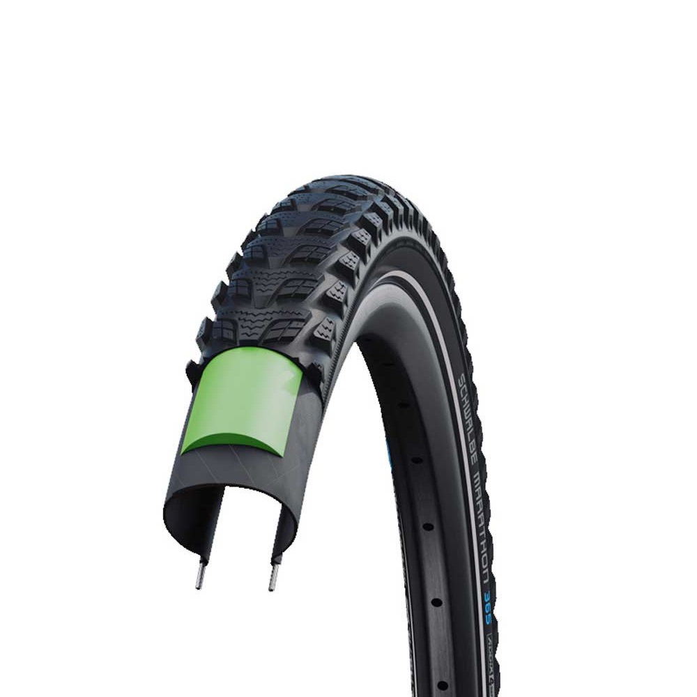 Schwalbe Marathon 365 Copertone Bici 20x1.50 (40-406), Performance, GreenGuard, Antiforatura, Nero